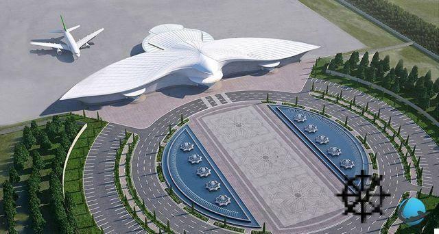 An incredible hawk-shaped airport in Turkmenistan