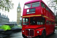 A Vintage Double-Decker Bus Tour of London with a River Thames Cruise