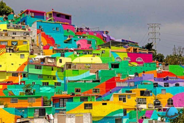 Grafite gigante transforma uma favela mexicana