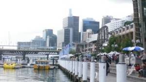 Darling Harbour: antigo porto e aquário de Sydney