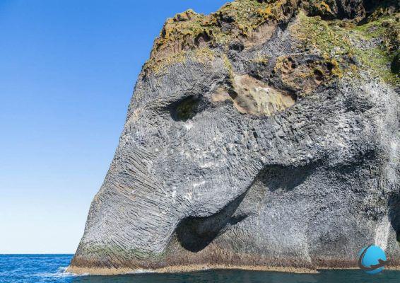 Una roca asombrosa en forma de elefante.