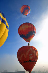Hot air balloon flight over Catalonia